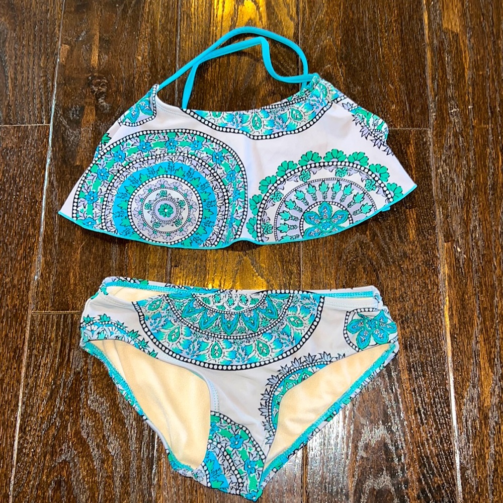 Kami boho bikini grey & teal size 7 EUC
